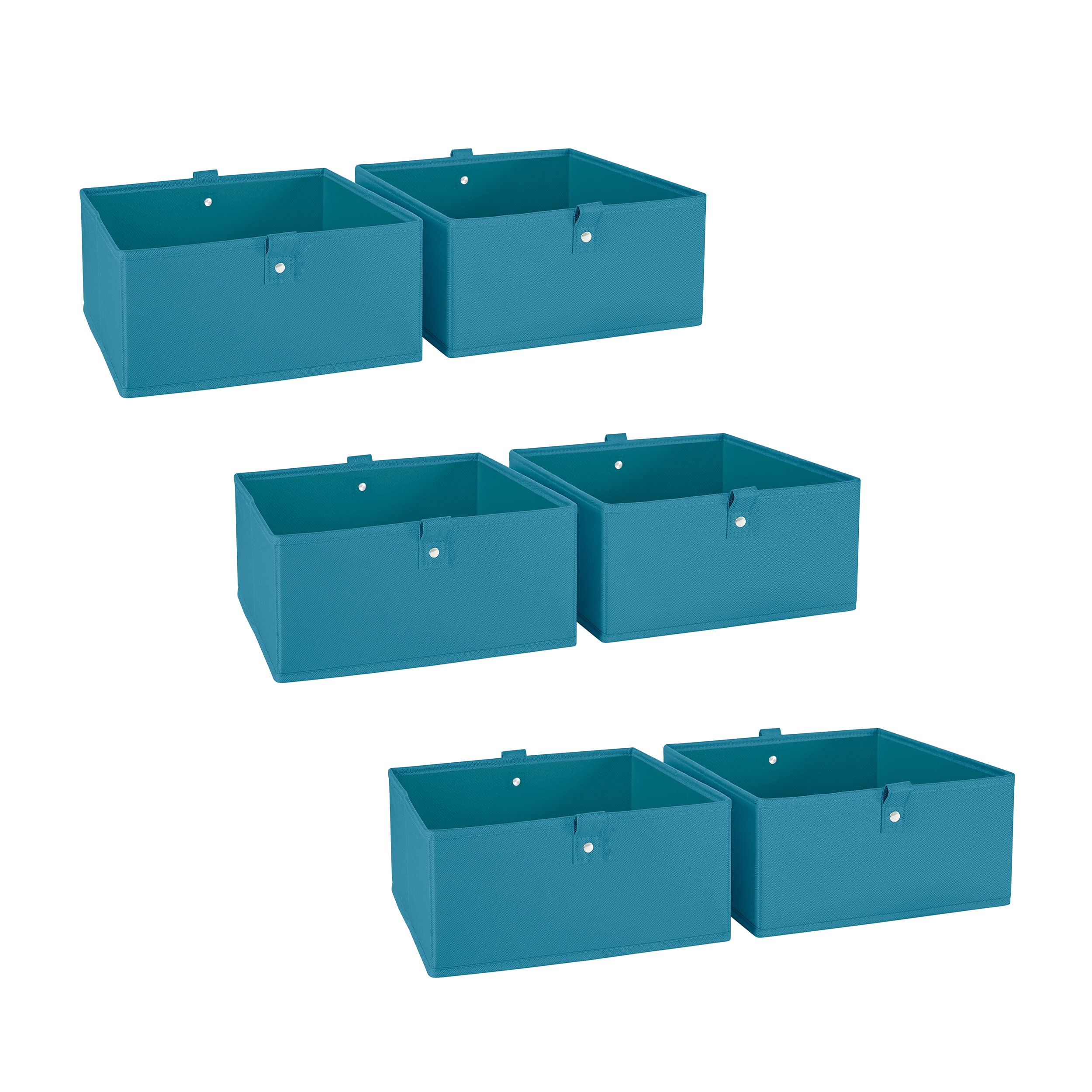 RiverRidge Kids 6pc 10.5in W x 5in H Storage Set-Turquoise Folding Bins, 6 Count