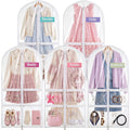 Pinkunn 5 Pcs Weekly Clothes Organizer for Kids, 40 Inch Clear Garment Bags