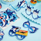 Liliful 32 Pcs Shark Party Eyeglasses Kids Shark Paper Eyeglasses Shark Themed Party Paper Glasses Shark Paper Glasses Photo Boo