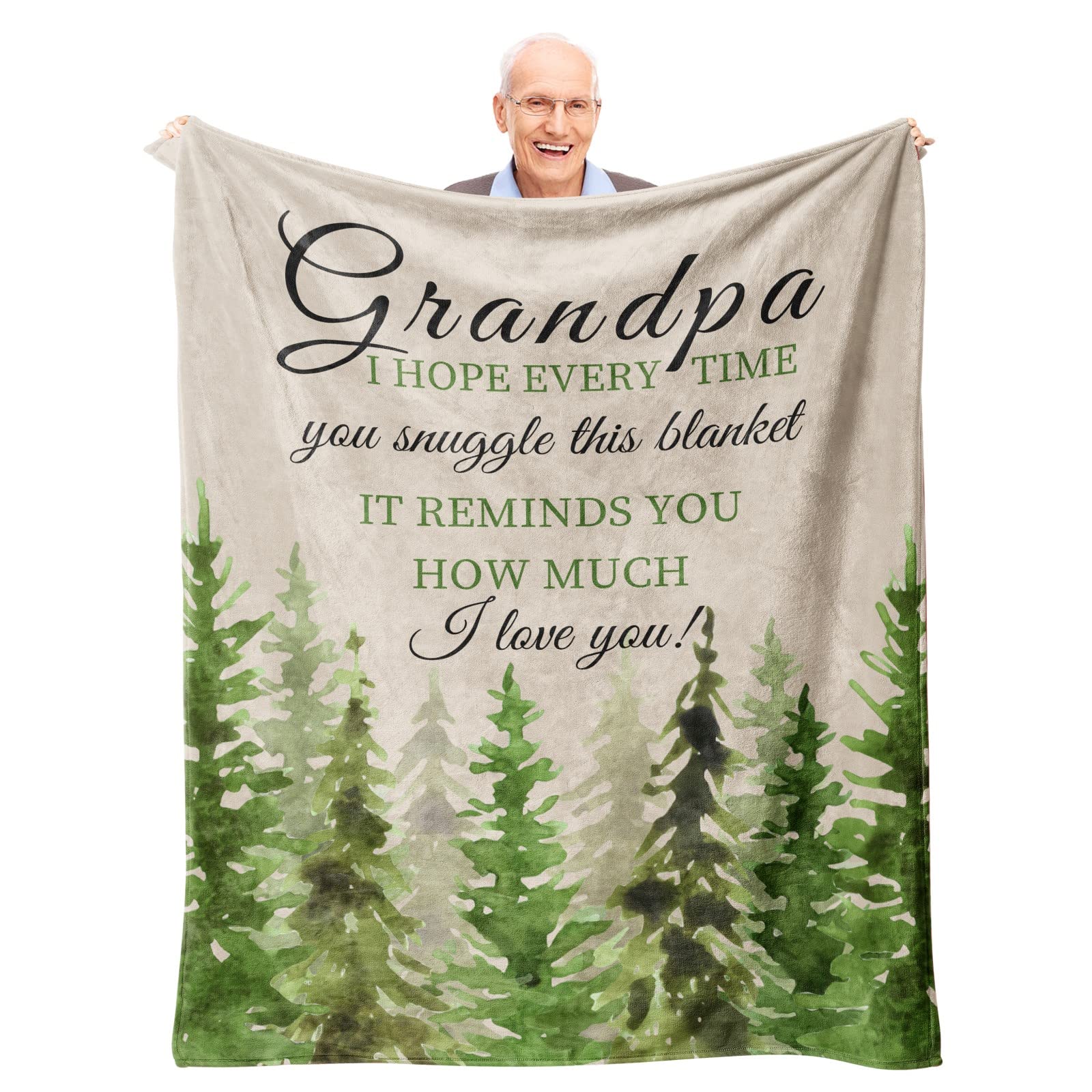 Xutapy Fathers Day Grandpa Gifts Blanket 60X50, Best Gifts For Grandpa, Grandpa Gifts From Grandchildren, Grandpa Birthday Gift,