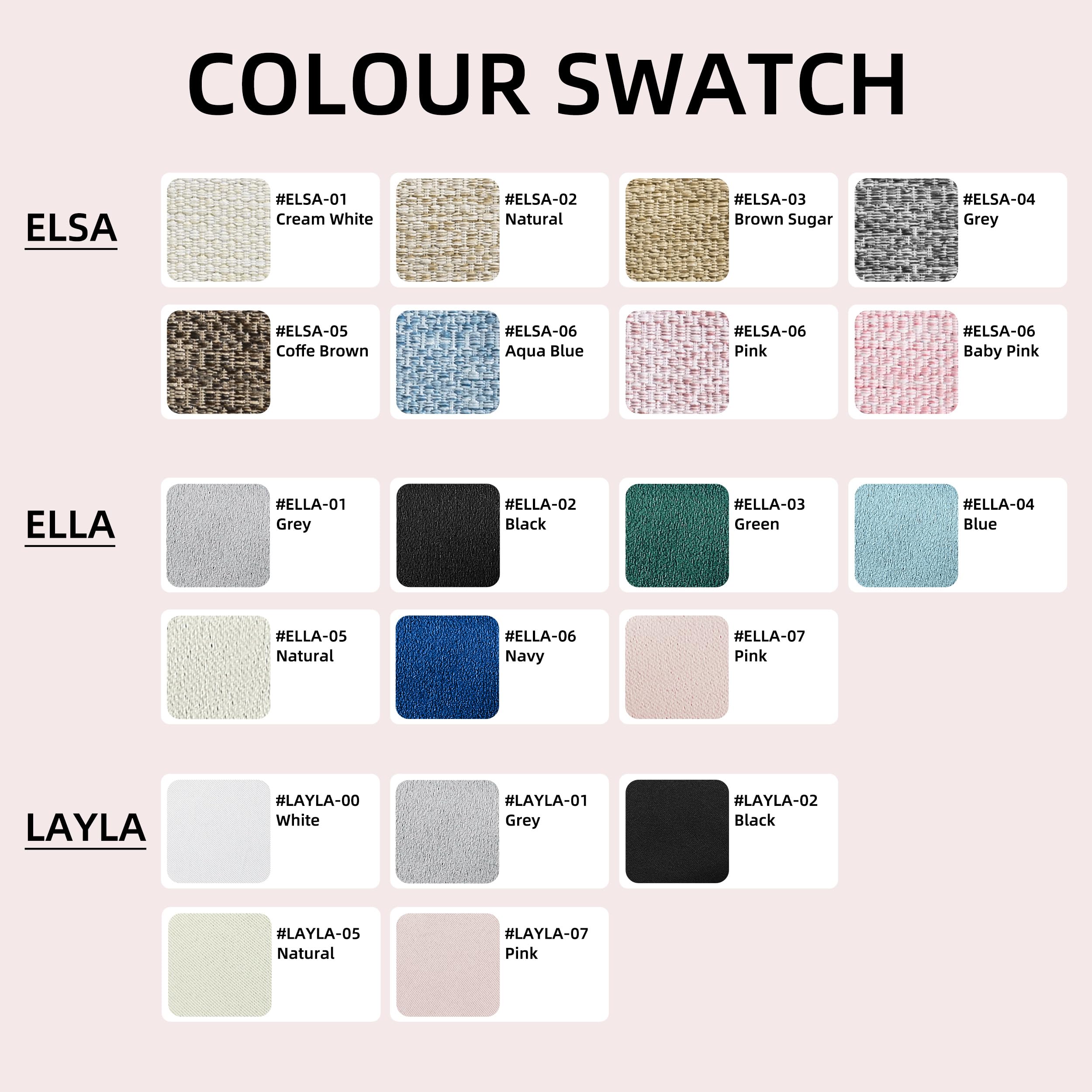 Faux Linen Blackout Curtain Fabric Sample Booklet, Sample Book Swatches, 20 Colors