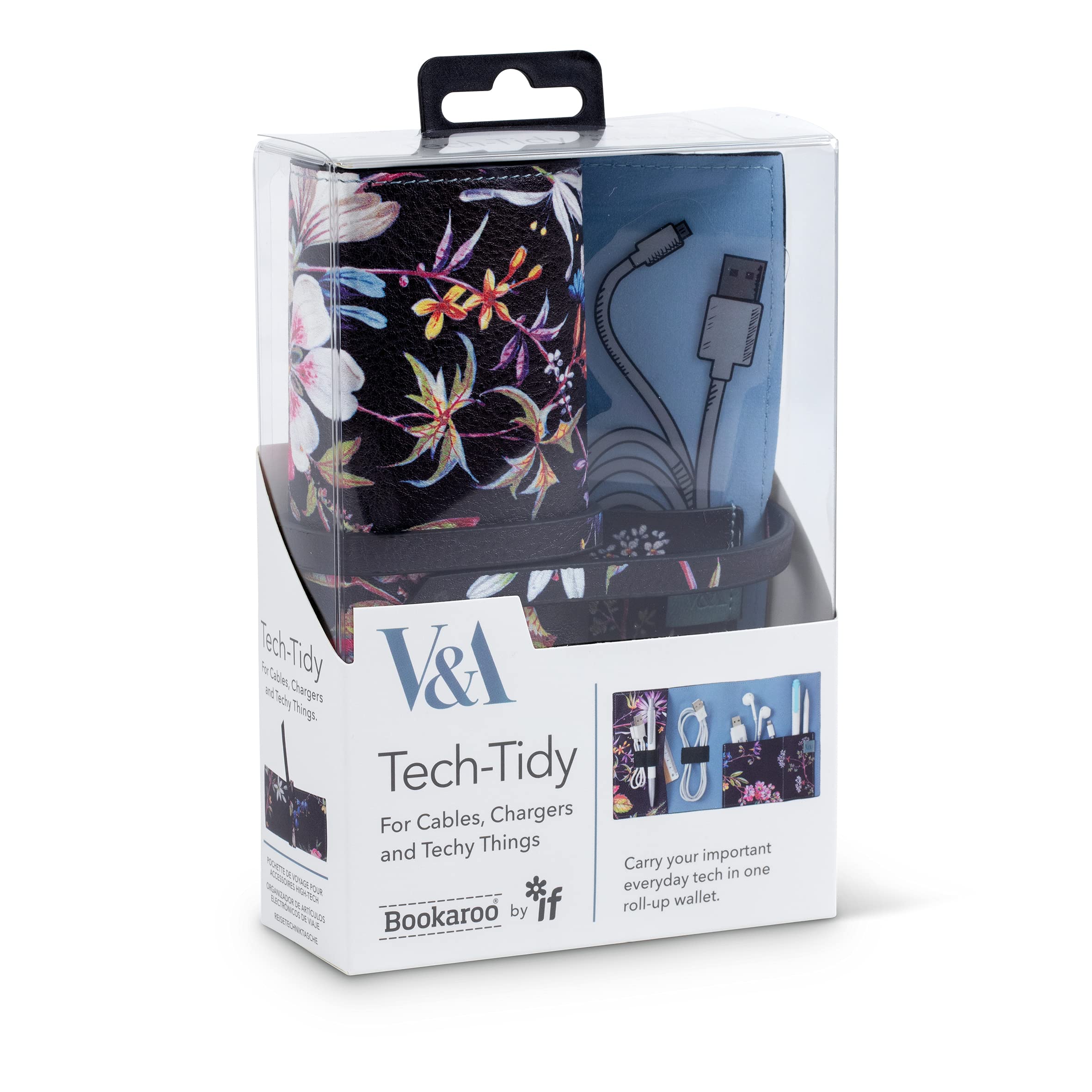 If V & A Bookaroo Tech-Tidy Kilburn Black Floral