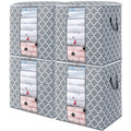 WISELIFE Storage Bags [4 Pack/100L] Large Blanket Clothes Organization and Storage Containers for Comforters,Bedding, Foldable O