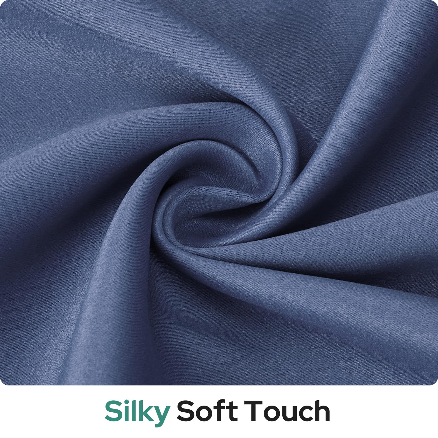 Homeideas 100% Blackout Sidelight Curtains For Front Door, Side Door Window Curtains, Front Door Curtains For Small Window, Thermal Insulated Door Window Covering, (1 Panel, W12 X L54, Stone Blue)