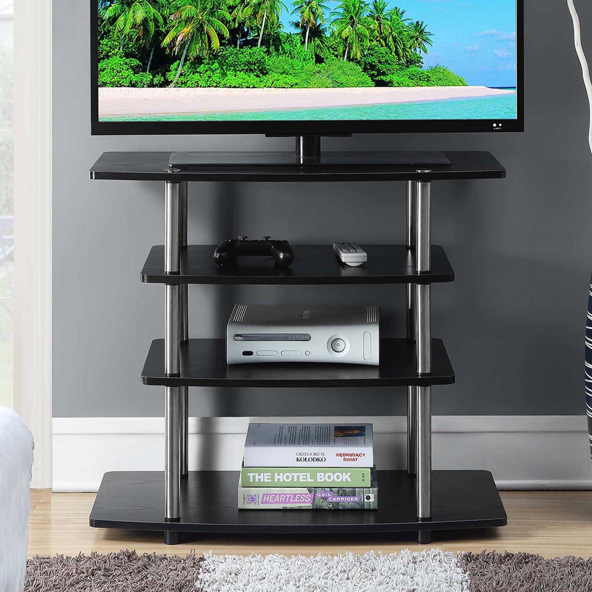 Convenience Concepts Designs2Go No Tools Highboy TV Stand, Black