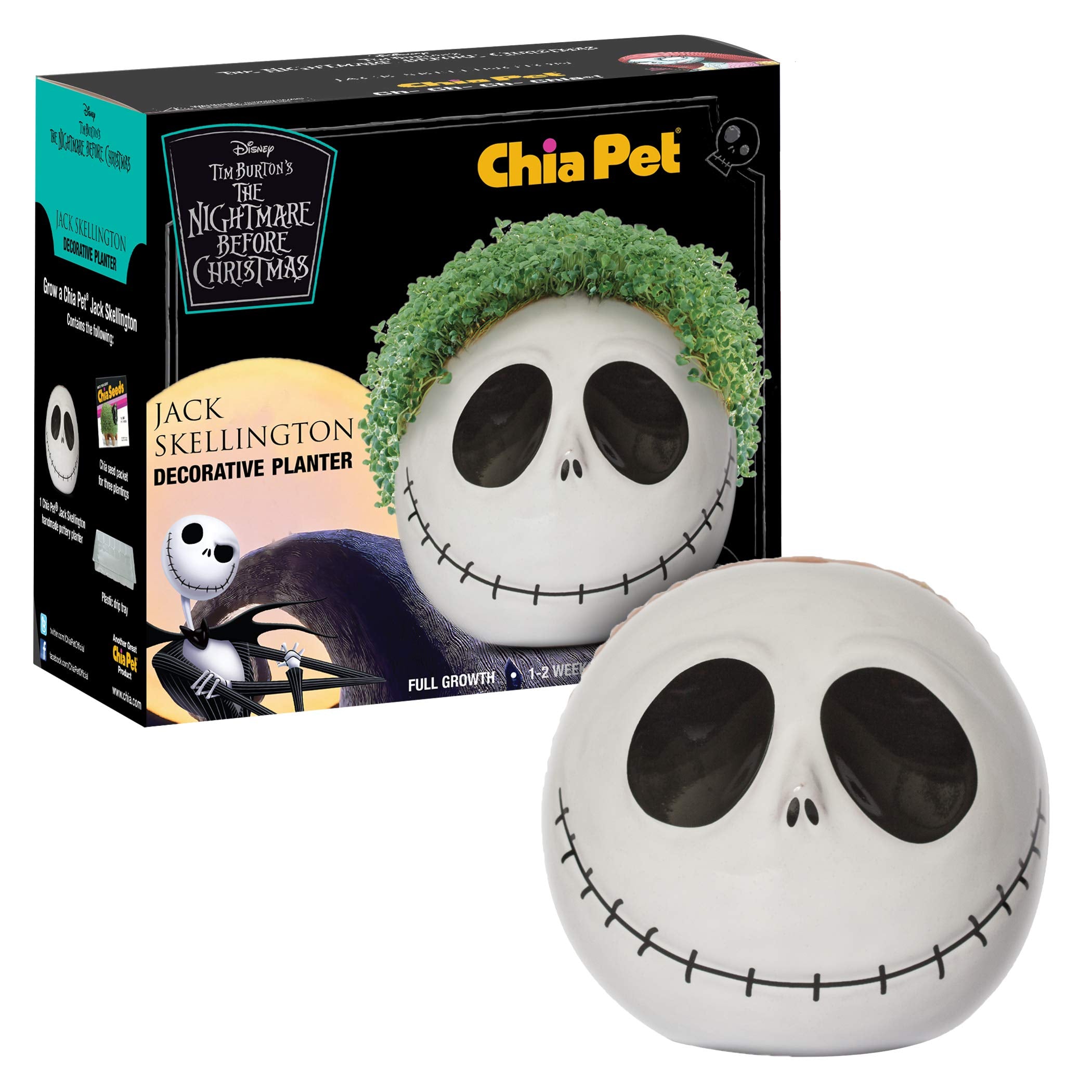 Chia Pet The Nightmare Before Christmas- Jack Skellington With Seed Pack, Decorative Pottery Planter, Easy To Do And Fun To Grow