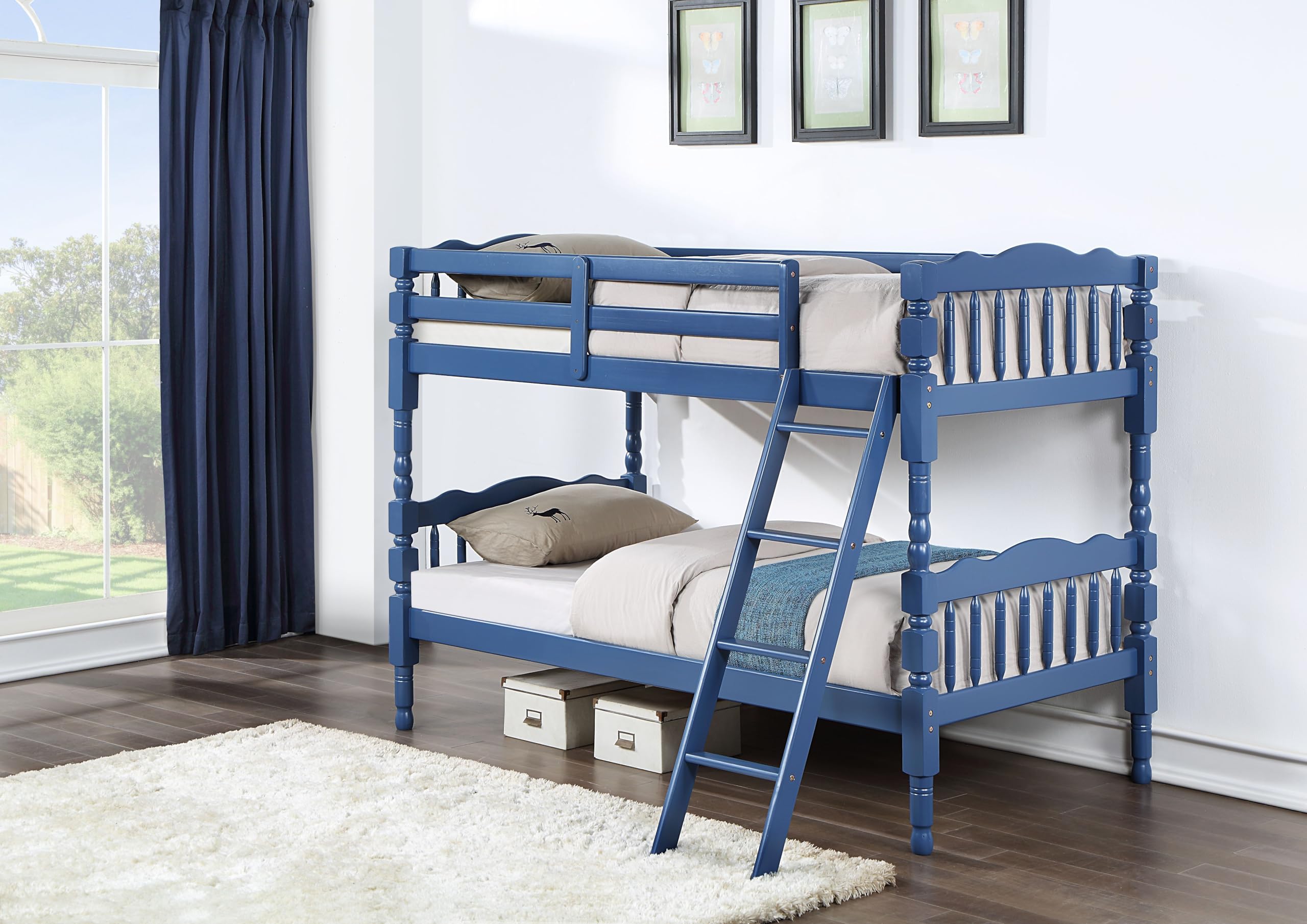 Acme Homestead Twin Twin Bunk Bed in Dark Blue Finish
