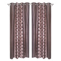 Soulful Creations Plain Printed Solid Polyester Curtains, Pack of 2, (Brown, 4 x 7)