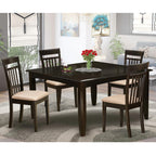 East West Furniture PFCA9-CAP-LC 9 Piece Kitchen Table Set Includes a Square Dining Table with Butterfly Leaf and 8 Faux Leather Dining Room Chairs, 54x54 Inch, Cappuccino