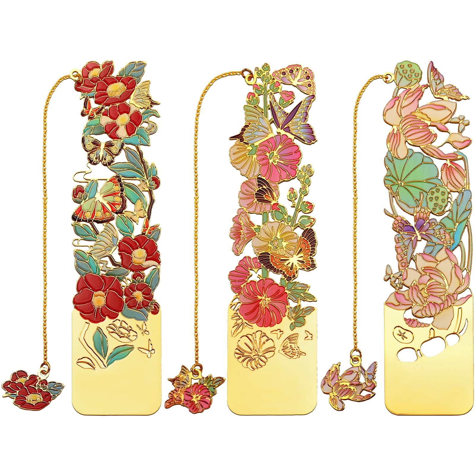 Sgbvzbd 3 Pcs Metal Bookmarks, Bookmarks For Reading Women, Pretty Bookmarks For Women, Beautiful Metal Bookmark, Beautiful Flow