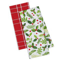 DII Christmas Kitchen Towel Set, Floral Tea Towels for Baking, Cleaning, Entertainment & Cooking, 18x28, Boughs of Holly, 2 Piec