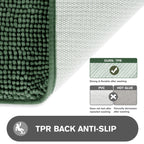 Pureswan Hunter Green Bathroom Rugs - Absorbent And Washable Bath Mat, Non-Slip, Thick Soft Chenille Bath Rugs For Bathroom Floo