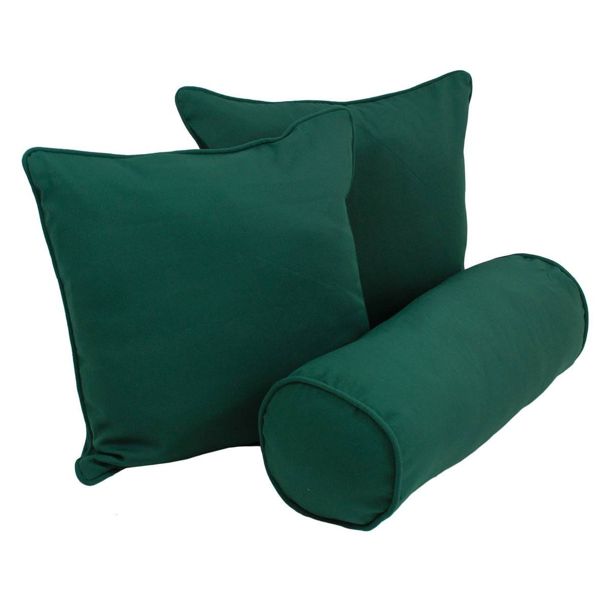 Blazing Needles Corded Twill Throw Pillow Set, Forest Green 3 Count