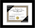 Creative Picture Frames 13.5x15.5 Classic Black Diploma Frame with White Mat Glass Easel and Installed Wall Hangers | Frame Hold