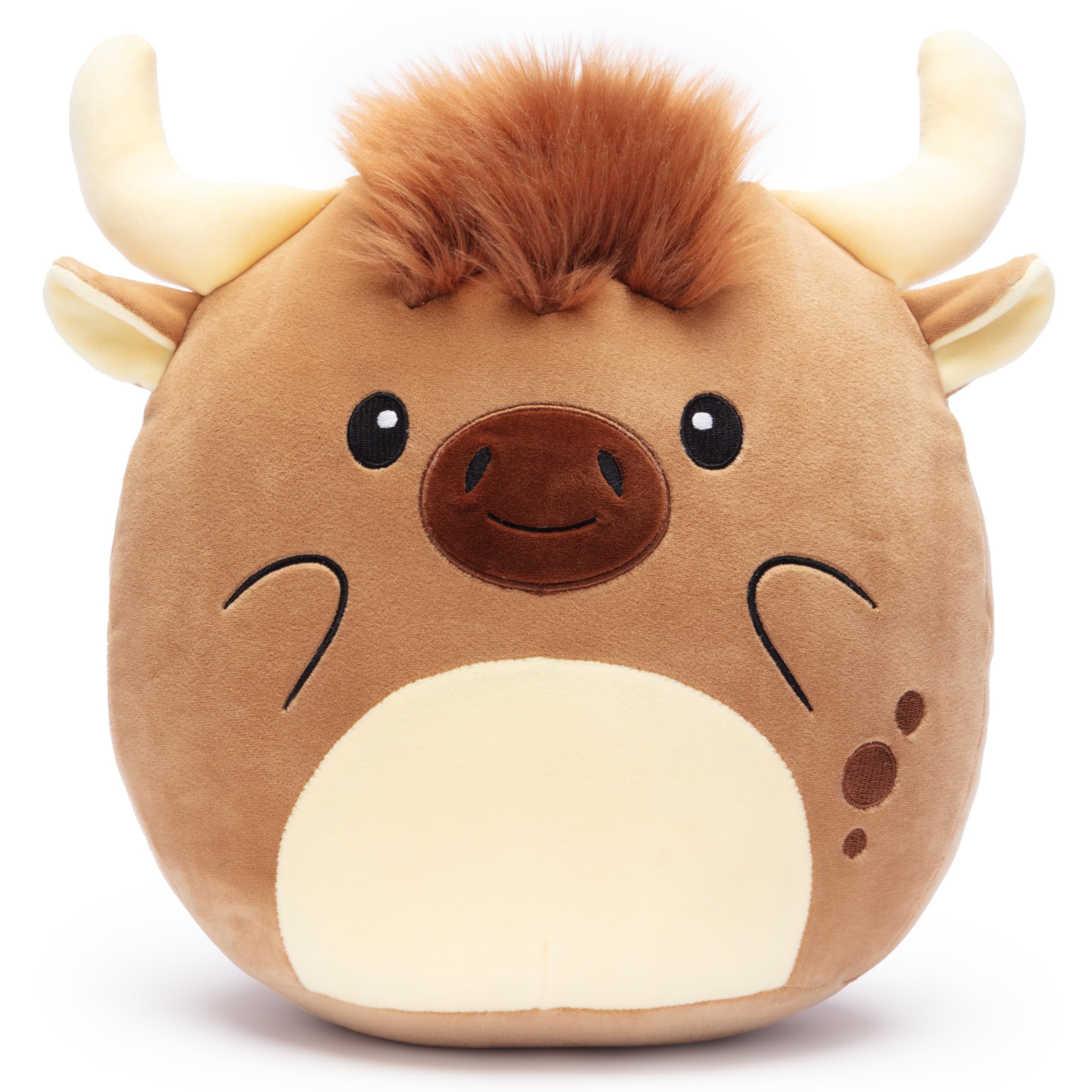 Playnics Large Highland Scottish Cow Plush Pillow Stuffed Animal Toy,13' Big Size Cute Soft Kawaii Hugging Cuddle Huggable Plus