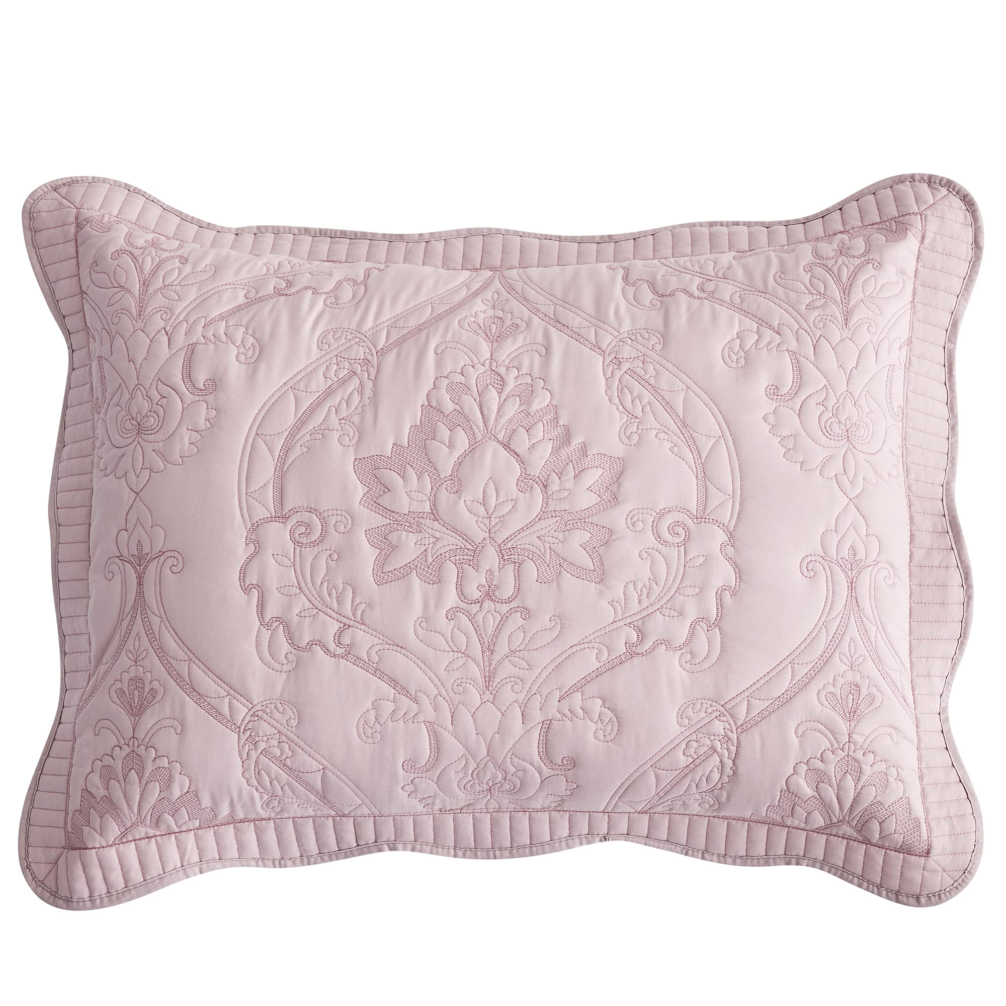 Chixin Microfiber Standard Pillow Shams Set Of 2 - Quilted Decorative Pillow Covers - Pale Rose - Size (20'' X 26'')