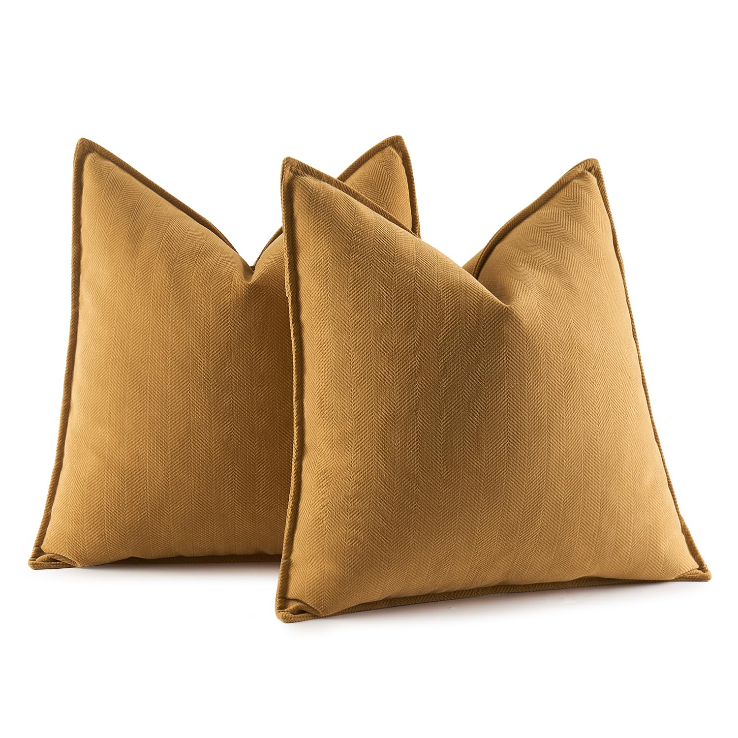 Miulee Pack Of 2 Mustard Yellow Decorative Pillow Covers 22X22 Inch Soft Chenille Luxurious Couch Throw Pillows Boho Cushion Covers Euro Shams With Elegant Design For Sofa Bed Living Room Home Decor