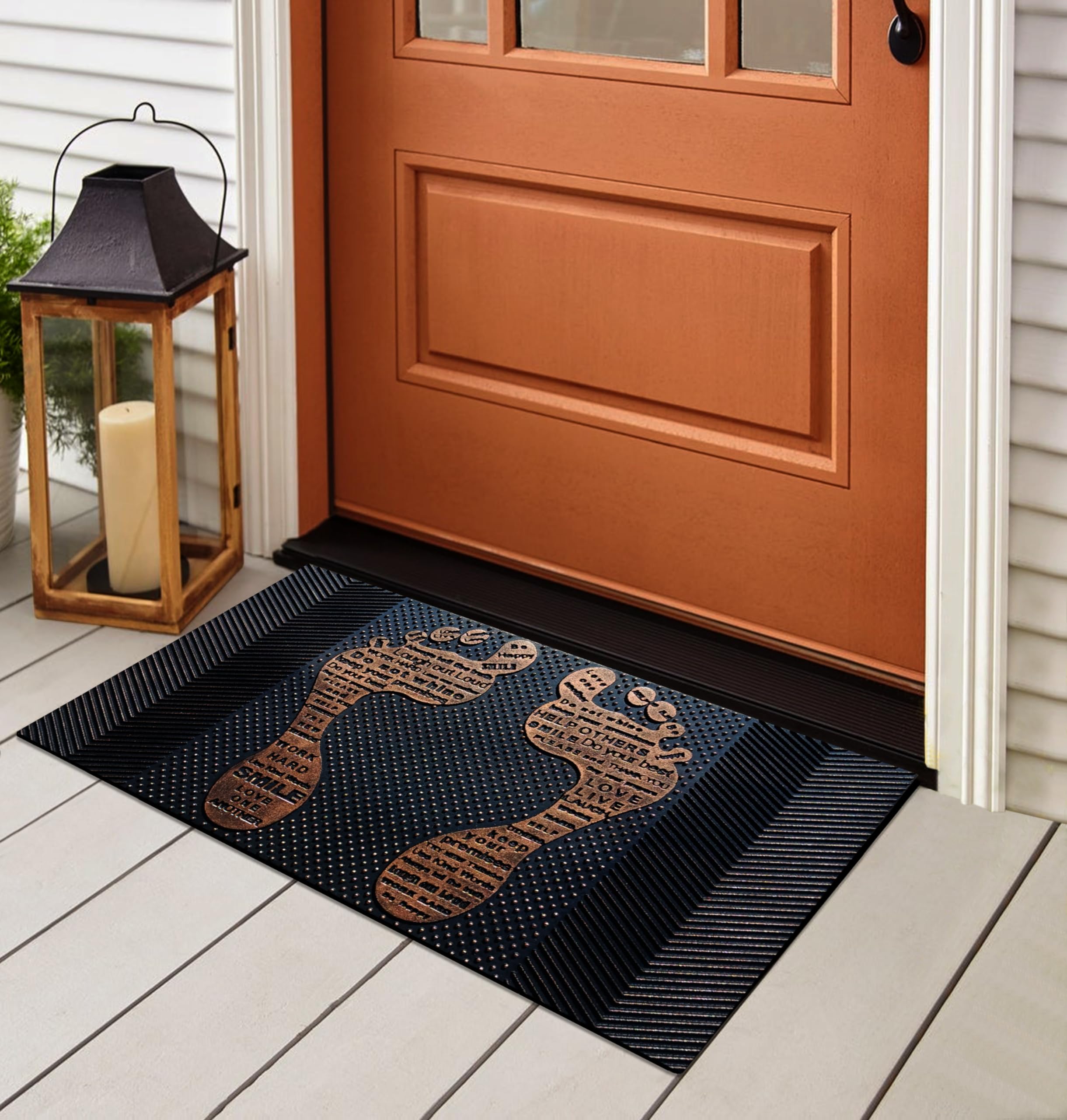 A1 Home Collections A1Hc Rubber Pin Welcome Door Mats 18'X30' For Outdoor Entrance, Fun Designed Doormat, Welcome Mats For Fro