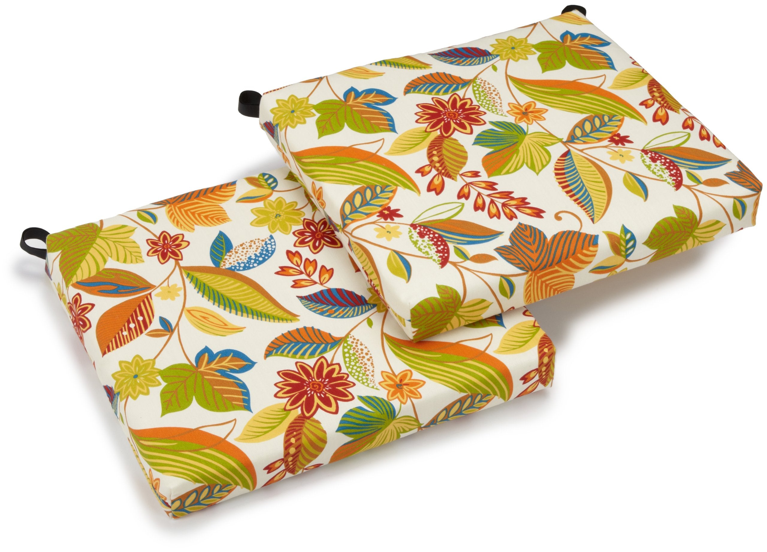 Blazing Needles Outdoor Spun Poly 19-Inch by 20-Inch by 3-1/2-Inch All Weather UV Resistant Zippered Cushions, Skyworks Multi, S