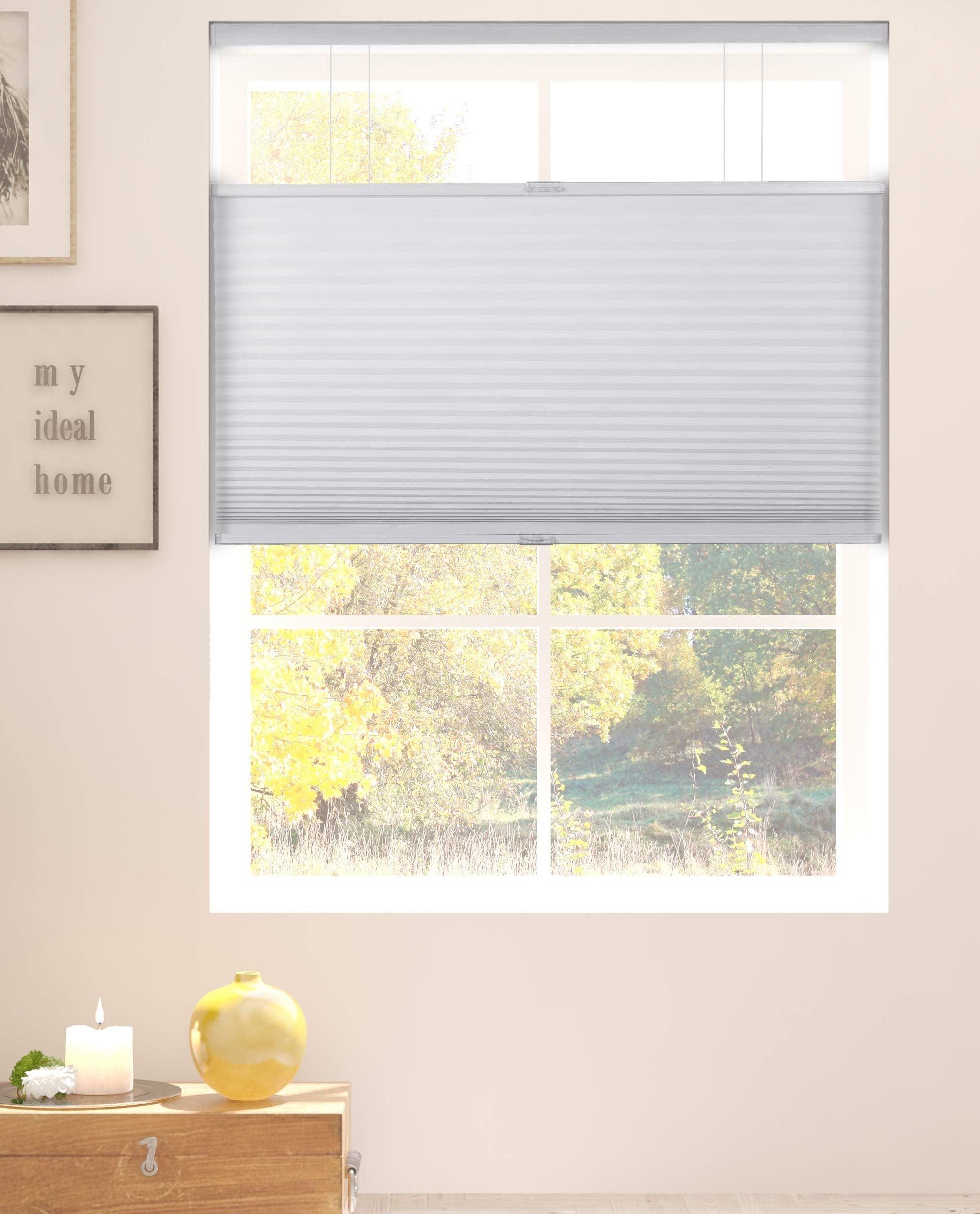 Arlo Blinds White Room Darkening Top Down Bottom Up Deluxe Cordless Cellular Shades - Size: 32.5'' W x 72'' H, Cordless Honeycom