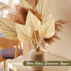 Chenkaiyang 10 Pcs Boho Dried Palm Spears Leaves Bulk, Small Natural Dried Real Palm Fans,Dried Palm Leaves With Stem Dried Leaf