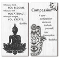Buddha Quotes 2 Pieces Inspirational Quote Wall Decor Zen Meditation Wooden Hanging, Meditation Buddha [Wall] [Art]s for Home Li
