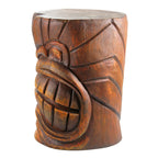 Design Toscano Tiki Kanaloa Side Table Statue, Cast Stone Resin, Woodtone Finish, 20 inch