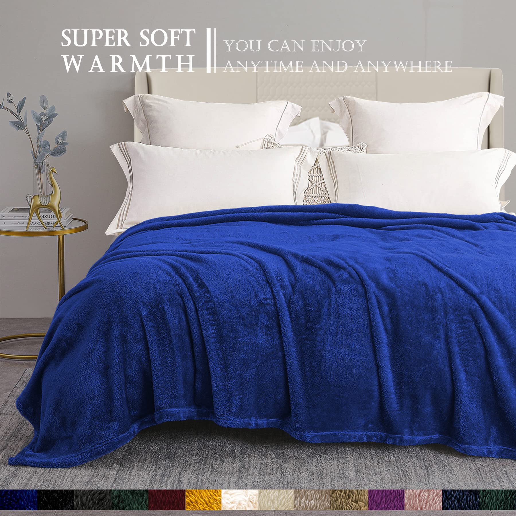 Exclusivo Mezcla Plush Fuzzy Fleece Bed Blanket Twin Size, Super Soft, Fluffy And Warm Blankets For Couch, Bed, All Season Use (