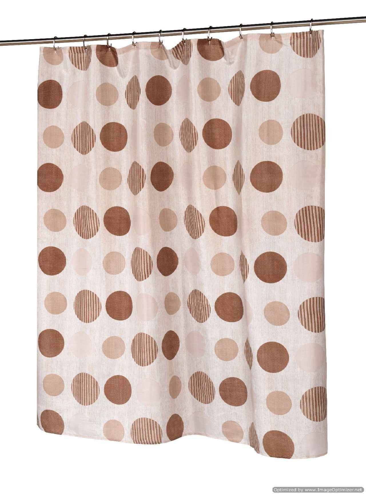 Carnation Home Fashions Park Avenue Fabric Shower Curtain, Brown