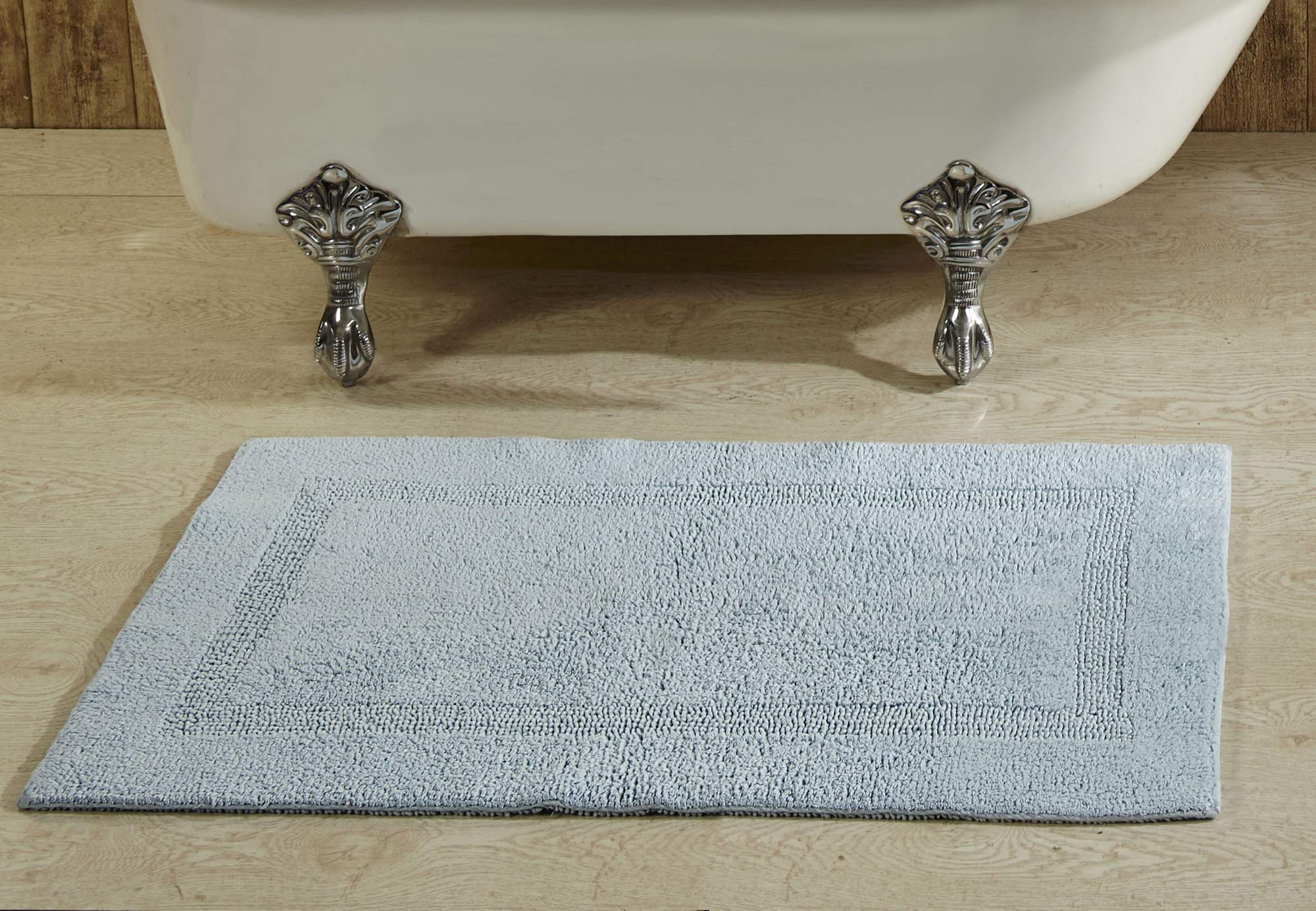 Better Trends 100% Cotton Lux Collection Bath Mats, Blue Bath Mat - Tufted, Reversible & Absorbent & Machine Washable Bath Mats 