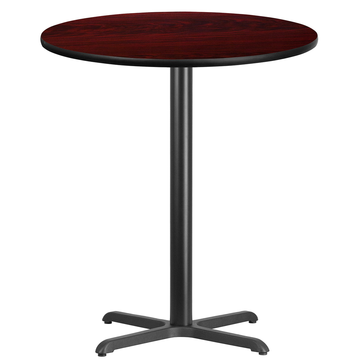 Flash Furniture 36'' Round Mahogany Laminate Table Top With 30'' X 30'' Bar Height Table Base