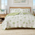 Great Bay Home 3-Piece King/California King Microfiber Quilt Set With Shams - Reversible Coastal Print, Lightweight, Layerable B