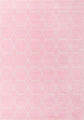 Unique Loom Trellis Frieze Collection Area Rug - Geometric (10 x 14 1, Light Pink/ Ivory)