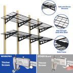 Workpro 2-Pack 2X6Ft Garage Wall Shelving, 72” X 24” Heavy Duty Wall Mounted Shelving, 800Lbs Load Capacity (Total), Metal Wall Shelves Suitable For Shop, Shed, Garage Storage, Black, 1 Sets