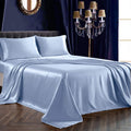 Siinvdabzx 4Pcs Satin Sheet Set King Size Ultra Silky Soft Baby Blue Satin King Bed Sheets With Deep Pocket, 1 Fitted Sheet, 1 F