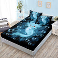 Hosima Axolotl Bedding Set Blue Axolotl Pattern Kawaii Fitted Sheet Set Twin Size For Kids Bedroom Decor,1 Fitted Sheet+2 Pillow