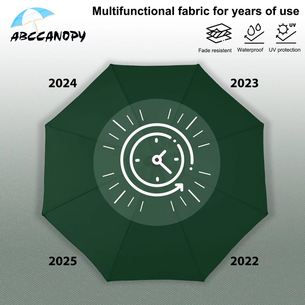 Abccanopy 9Ft Patio Umbrella - Outdoor Waterproof Table Umbrella With Push Button Tilt And Crank, 8 Ribs Uv Protection Pool Umbr