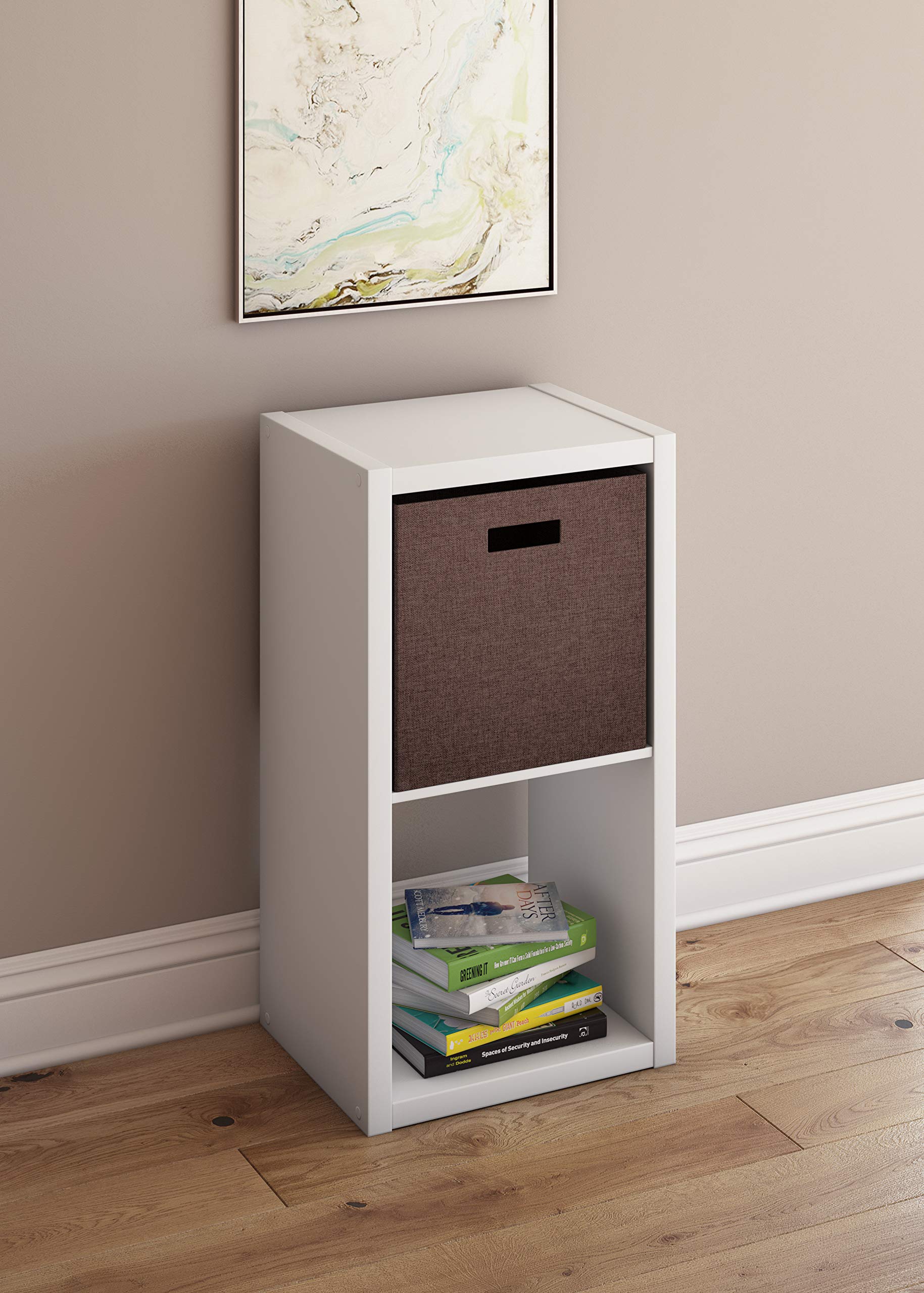 Closetmaid 2 Cube Storage Shelf Organizer, Stackable With Open Back, Vertical Or Horizontal, Easy Assembly, Wood, White Finish