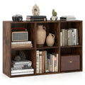 Giantex 6Cube Bookcase, 3Tier Cubby Bookshelf, Horizontal Vertical Display Rack with AntiTipping Kits, Modern Storage Organiz