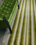 ORFA HOME Custom Size Hallway Runner Rug, Slip Resistant, 26 Inch Wide X Your Choice of Length, Stripes Green, 26 Inch X 15 feet