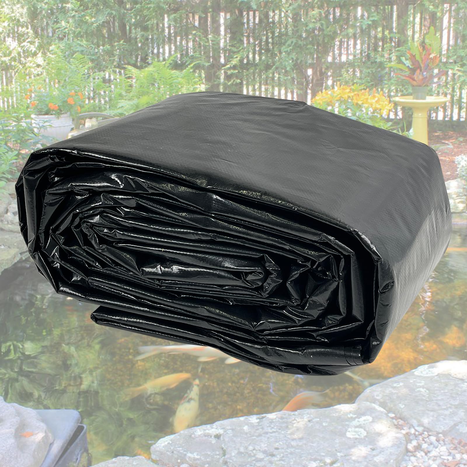 Yeezoo 30X30Ft Reinforced Large Pe Pond Liner, Koi Pond Liners For Outdoor Ponds, Enhanced 5-Layer Structure Pond Liner For Fish