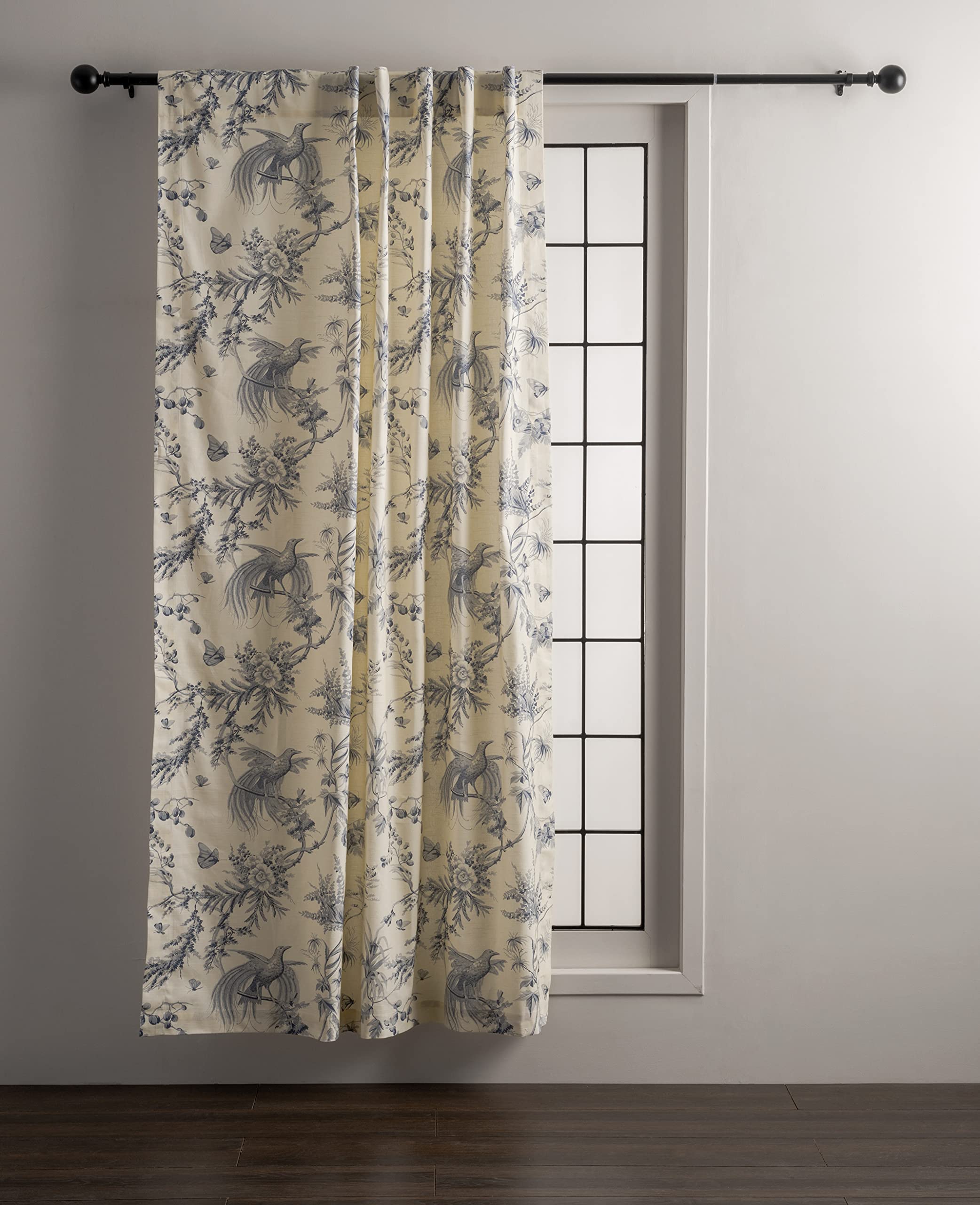 Maison D' Hermine 100% Cotton Curtain - 50'X96' Delft Decorative Curtain - Aesthetic Curtains For Farmhouse, Kitchen & Bedroom