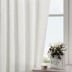 Off White Linen Curtains 84 Inches Long For Bedroom Back Tab Light Filtering Privacy Sheer Curtains Modern Farmhouse Coastal Dec