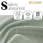 Jinchan Linen Textured Curtains 90 Inch Length Green Curtains For Living Room Farmhouse Country Curtains Casual Weave Back Tab D