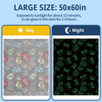 Lifeyj Glow In The Dark Game Blanket Gifts For Boys, Soft Blanket 3 4 5 6 7 8 9 10 Year Old Boy Gifts, Toddler Boys Toys Age 6-8