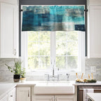 Emvency 2 Pack Valances Window Treatments Turquoise Abstract Modern Art Blackout Drapes Adjustable Curtain Valances For Windows