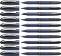 Schneider One Business Rollerball Pen, 0.6 Mm Ultra-Smooth Tip, Blue Barrel, Black Ink, Box Of 10 Pens (183001)