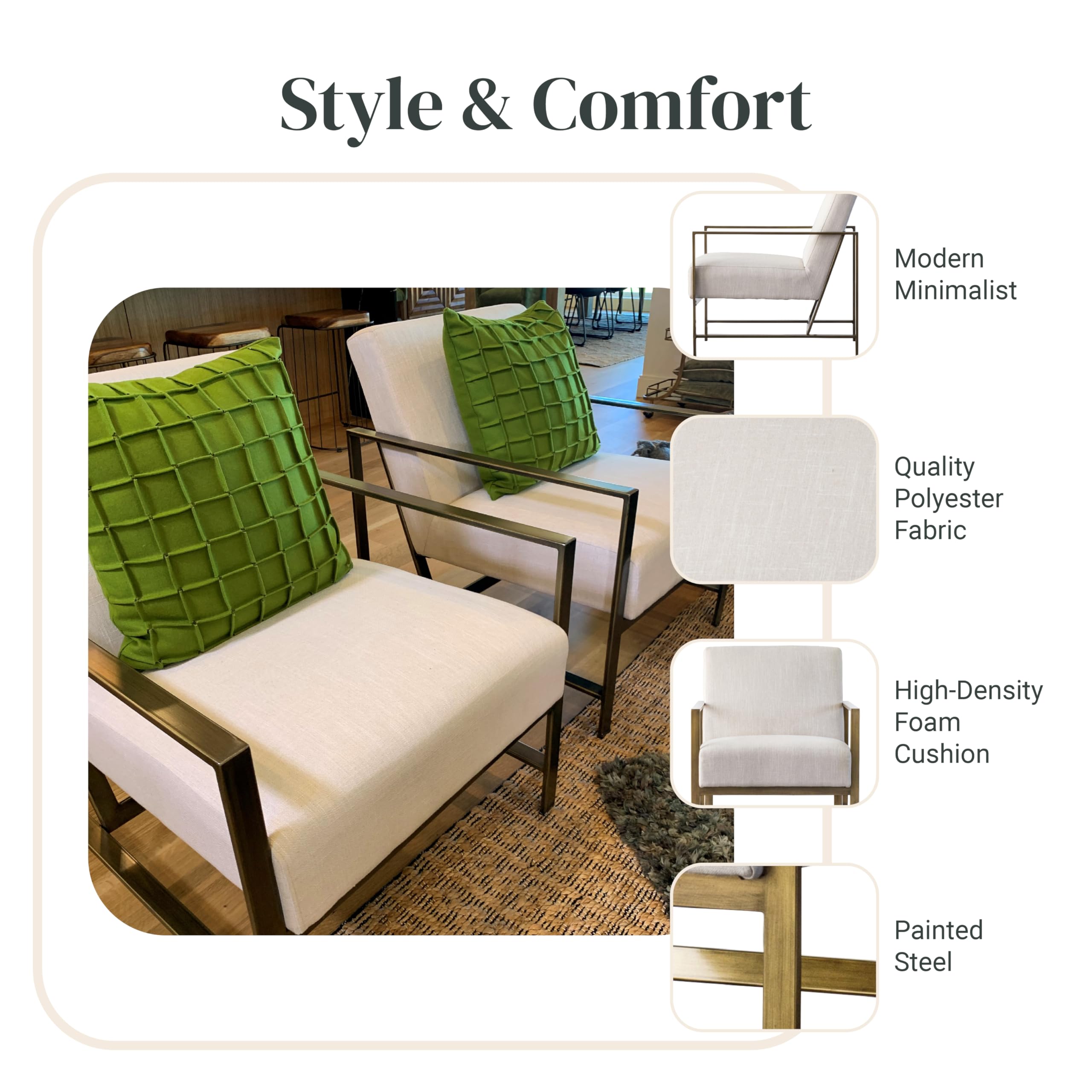 New Pacific Direct Francis Fabric Arm Accent Chairs - Thumbnail 4