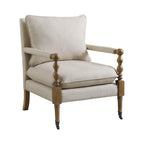 Coaster Furniture Upholstered Casters Beige Accent Chair 35.5"H x 31"W x 26.5"D 903058