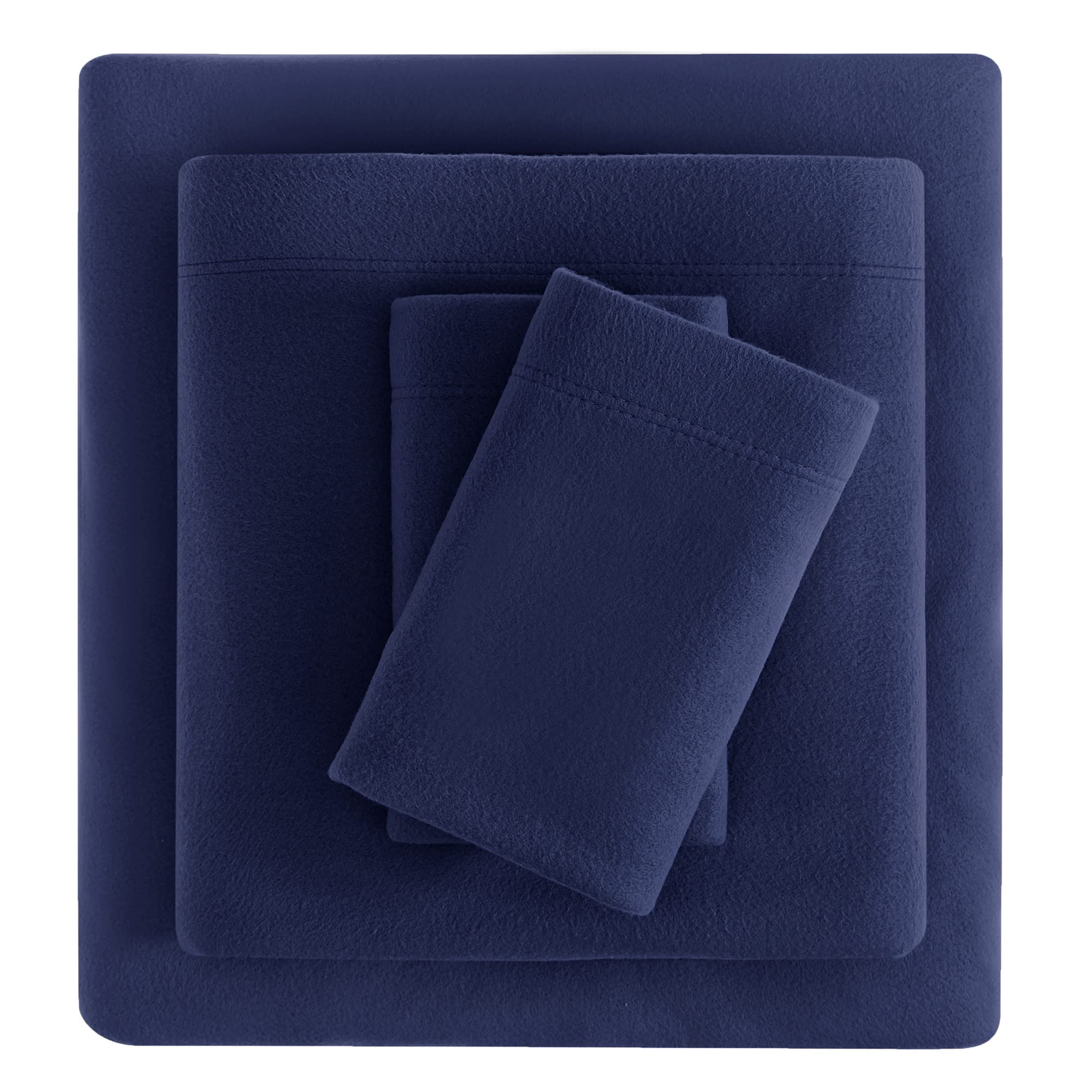 Viviland Plush Micro Fleece Full Bed Sheet Set - Soft Polar Fleece Velvet Sheets - Extra Warm Winter Flannel Bed Sheets With Dee
